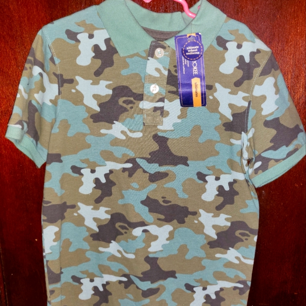 Cherokee brand camo polo shirt size 6-7